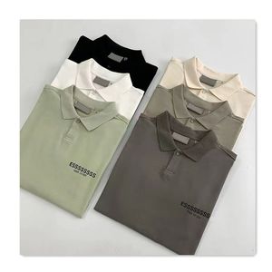 Gevşek Mens T Shirt Tasarımcı Tişört Polo Gömlek Yaz Saf Pamuk Mektup Baskılı Mizaç Kadın Polos Yaka Beyaz Tshirt Moda Sıradan Yağ Büyük Boy Tshirt