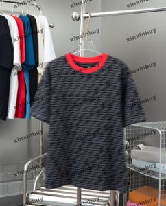 Xinxinbuy 2024 Erkekler Tasarımcı Tee T Shirt Çift Mektup Baskı Roman Kadınlar Siyah Beyaz Sarı Kırmızı M-3XL