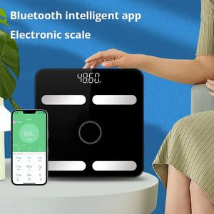 1pc Siyah/Beyaz Bluetooth Akıllı Vücut Yağ Ölçeği Şarj Etme Elektronik Ölçek Vücut Ölçeği Yetişkin Yağ Ölçeği Tartım BMI Analizörü 240112