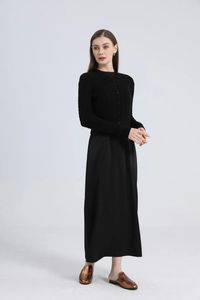 Kadın Giysileri Olarak Maxi Saten Elbise / Örme Kaburga Elbise Örme Kablo Hırka Sonbahar Kış Koleksiyonu 240112