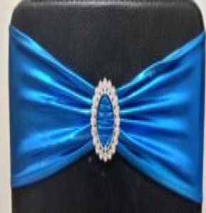Fasce per sedia in spandex argento metallizzato oro argento Fasce per sedia blu royal viola rosa Coprisedia per sedia per festa di nozze Decor3180723