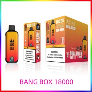 BANG BOX 18000 DUAL MESH Type C Зарядное устройство Емкость 25 мл Электронная жидкая батарея 850 мАч Bang 18000 Bang Box 12 вкусов crazvapes