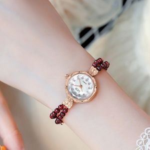 Женские легкие роскошные бусины в стиле ретро, креативные высококачественные кварцевые водонепроницаемые часы