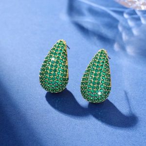 Brincos micro incrustados de cristal espumante gota de água brincos de orelha joias de luxo femininas