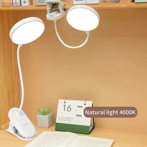 Night Lights Table Lamp USB Rechargeable Desk Lamp With Clip Bed Reading Book Night Light LED Touch 3 Modes Dimming Eye Protection Light YQ240112