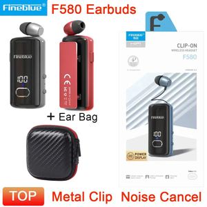 Kulaklıklar En İyi Fineblue F580 Kablosuz Kulaklık Metal Klipsi Bluetooth Kulaklık HD MIC Gürültü Engelleme Kulaklık Auriculares Ekran Kulaklıklar