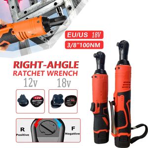 12V/18V Impact Wrench Cordless Rechargeable Electric Wrench 3/8 Inch Right Angle Ratchet Wrenches Impact Driver Power Tool 240112