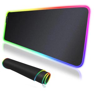 PC Oyun Konsolları için Full Siyah RGB Anti Slip Oyun Mouse Pad Büyük/Orta/Küçük Klavye Halı Pad Mouse Pad Kauçuk Masa Pad 240113