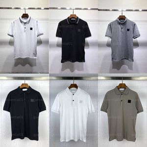 Homem verão designer t camisa mens tshirt moda pedra polo camisa meio botão lapela respirável manga curta de alta qualidade por atacado marca ilha t-shirt roupas masculinas