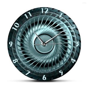 Настенные часы Промышленное стальное колесо с лезвиями Декоративные часы для автомеханической мастерской Человек Пещерный автомобиль Энтузиасты Мальчик Спальня Часы