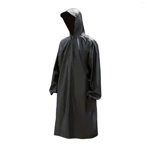 Yağmurluklar Taşınabilir Hafif Yeniden Kullanılabilir Yansıtıcı Ceket Kapşonlu Poncho Diz Uzunluğu Kamp Yürüyüş Yetişkin Junior Rainwear Siyah