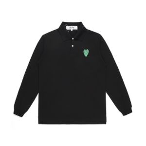 Дизайнерская футболка Com Des Garcons Супер популярная модель Play Heart Зеленая эмблема с логотипом Вязаная рубашка поло Унисекс Япония Лучшее качество ЕВРО размер