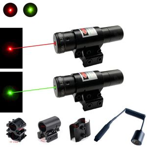 İşaretçiler Airsoft için kırmızı/yeşil nokta lazer kapsamı tezgah ayarlanabilir 11/20mm rail taktik eğitim lazer işaretçisi av aksesuarları