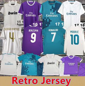 Real Madrids Retro Uzun Kollu Futbol Formaları Alomso James Guti Benzema Seedorf Carlos Ronaldo 11 12 16 17 18 Zidane Aabeloaraul Vintage Erkek ve Çocuk Futbol Gömlek