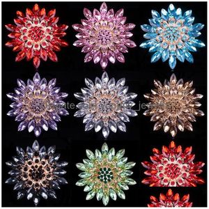 8 renk kristal papatya yaka pimi broş broşları kadın erkekler tasarımcı emaye düğün centerpieces parti dekorasyon drop dağıtım dhwve