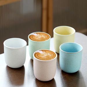 Керамическая чашка чашка северного стиля матовая плоская керамическая чашка кофейная чашка чайная чашка вокруг плиты Ice Tea Cup Одиночная чашка 240113