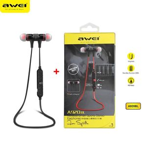 Kulaklıklar Awei A920BL Bluetooth Kablosuz Kulaklık Spor Kulaklıkları Handfree Kulaklık Kulaklıkları Cep Telefonları İçin Manyetik İşlev Toptan