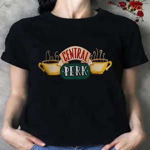 Central Perk T-Shirt Friends TV Şovu Kadın Tişörtleri Merkezi Perk Kahve Mağazası Gömlekleri Sevimli En İyi Arkadaşlar Tees Hipster Tops