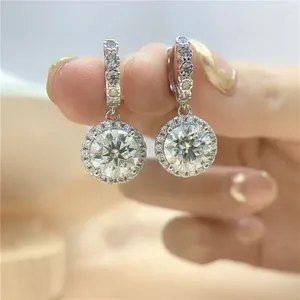 Stud Küpe Loriele Gerçek Moissanit Damla Kadınlar İçin Köpüklü Elmas Küpeler 1CT S925 STERLING Gümüş Takı Toptan Gra