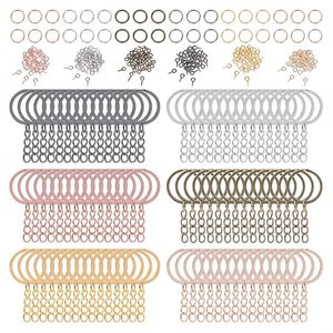 450PCS Key Ring with Chain 8mm Small Screw Eye Pins Hooks for DIY Keychain Making Make Your Own Key Ring 6 Colors 240112