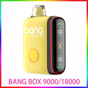 Bang Box 9000 затяжек в импульсном режиме и Bang Box 18000 затяжек в обычном режиме Одноразовый вейп 28 мл с предустановленной емкостью 650 мАч Перезаряжаемый Интеллектуальный дисплей мощности Crazvapes