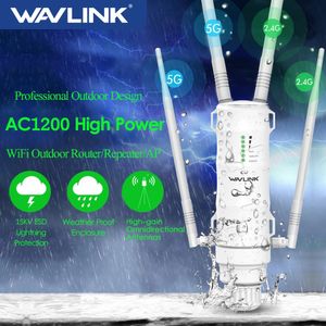 Wavlink High Power AC1200600300 Outdoor Wireless WiFi Repeater APWiFi Router Dual Dand 24G5Ghz Long Range Extender POE 240113