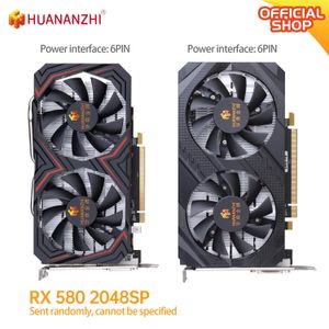 Huananzhi RX 580 8G 2048SP Grafik Kartları 256bit GDDR5 HDMICompatible DP DVI GPU RX580 Video Kartı 240113