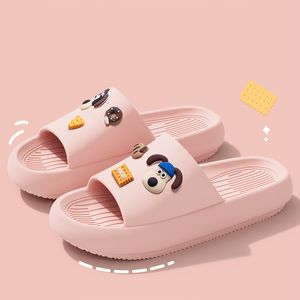 Gai gai gai 2024 yeni terlikler sevimli karikatür köpek deliği diy bahçe ayakkabı aşınma eva kalın taban terlik adam plaj ayakkabıları yaz sandaletleri çiftler için