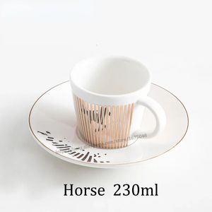 Креативная анаморфотная чашка с изображением лошади, зеркальное отражение, кружка с изображением колибри, кофейный чайный сервиз с подставкой, 90 мл, 220 мл, бутылка для воды 240115