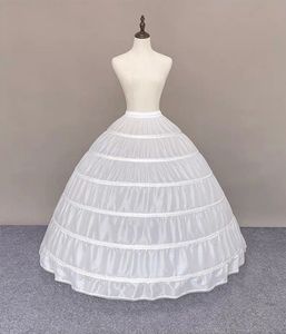 Высокое качество, белые 6 обручей, нижние юбки для свадебного платья, большие размеры, пышные платья Quinceanera, принадлежности, нижняя юбка, кринолиновая нижняя юбка, юбка-кольцо