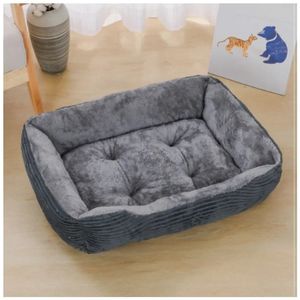 Bed for Dog Cat Pet Square Plush Kennel Medium Small Dog Sofa Bed Cushion Pet Calming Dog Bed House Pet Supplies Accessories 240115