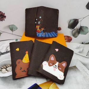 Дизайнерская коричневая сумка для карточек, корги, медведь на день рождения, сумка для карт большой емкости, чехол для карточек, чехол для сертификатов, обложка для водительских прав для пар