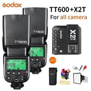 Aksesuarlar Godox TT600 Flash 2.4G Kablosuz TTL 1/8000S Kamera Fotoğraf Speedlite + X2TC/N/S/F/O/P Canon Nikon Sony Fuji Olympus için