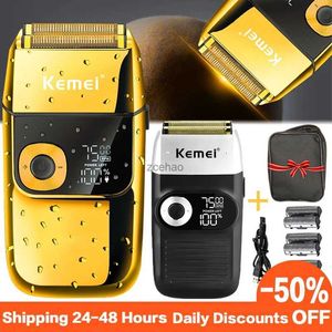 Electric Shaver Kemei Electric Shaver Men's Razor Beard Trimmer for Men Cordless Trimmer Hair Clipper USB Fast Charging LCD Display
