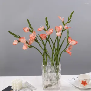 Dekoratif Çiçekler 1 PC Simülasyon Kök Düğün Dekor İpek Gladiolus Uzun Şube Çiçek Düzenlemesi