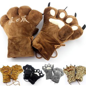 Parti dekorasyon cosplay hayvan pençe eldivenleri karikatür sevimli kalınlaşmış sıcak ayı pençe tüm parmak kedi pençe eldivenleri asılı boyun hediyesi