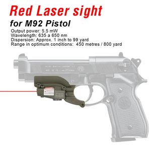 Pointers Ppt 5mw Red Laser Sight Laser Device Tactical Hunting Laser Pointer for M92 Beretta Model 92 96 M9 Hk200020