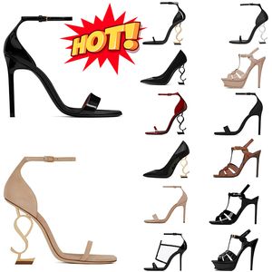 Kutu Kadın Tasarımcı Sandalet Opyum Pompalar Stiletto Yüksek Topuklu Deri Açık Ayak parmakları 8 10 12 14 CM Parti Düğün Ofisi Siyah Çıplak Sıcak Kırmızı Kahverengi Luxurys Sneakers