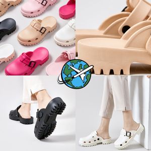 2023 Tasarımcı Kadın Odunlu Sandallar Kabarık Düz Mule Slaytlar Bej Beyaz Siyah Pembe Dantel Yazı Tuval Bulanık Terlik Yaz Ev Ayakkabıları Kadınlar Sandles 36-41
