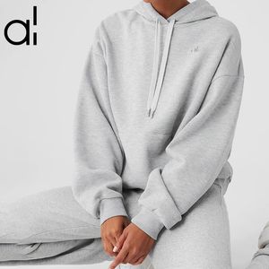 Al Yoga Scholar Hooded Sweater Unisex City Sweat Pullover Hoodie Sweatshirts Ağır Siklet Büyük Boy Gevşek Jogger Sportswear Kanguru Cep Gümüş 3D Logo