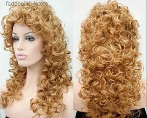 Синтетические парики женские смешанные коричневые вьющиеся пушистые полуженские натуральные волосы косплей парики Q240115