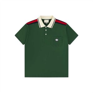 Erkekler Yüksek Kaliteli İş Sıradan Polo Gömlek Tasarımcısı Erkekler Yaz Gömlek Nakış T-Shirt High Street Trend Gömlek Top T-Shirts-XXL