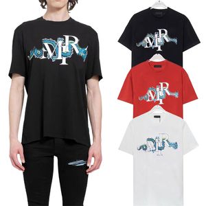 Мужские футболки Мужская дизайнерская одежда Модная хлопковая футболка для пар Повседневная летняя мужская женская одежда Брендовые футболки с короткими рукавами Дракон Классические футболки с буквами размера S-3XL