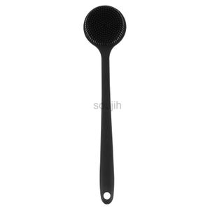 Bath Tools Accessories Silicone Back Scrubber Body Wash Brush Bathing Brush Exfoliator with Long Handle Accessories for Men ( Black ) zln240116