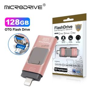 USB-флеш-накопители 3 в 1 USB 3.0, совместимые с iPhone/iOSAndroid ПК, 256 ГБ Lightning OTG Jump Drive 3.0 USB Memory Stick