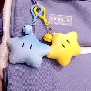 Kawaii Cartoon Star Plush Doll Toy with bell Pendant Girl Bag Pendant Keychain Girl Ornaments Holiday Gift 240115