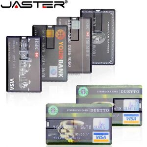USB Flash Driving Jaster Plastik Kart Bankası Kart şekli USB Flash Driving 128GB gerçek kapasiteli kalem sürücüsü 64GB iş hediye bellek çubuğu 32GB u disk