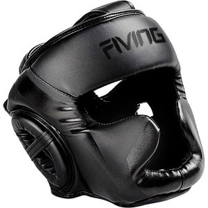 FIVING полностью покрытый боксерский шлем для тайского бокса из искусственной кожи, тренировочный спарринг, боксерский головной убор, оборудование для спортзала, тхэквондо, защита головы 240115
