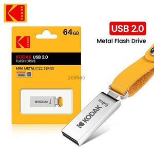 USB Flash Drives Yeni Kodak USB Flash Drives Mini Kalem Sürücü 128GB 64GB 32GB Pendrive Su geçirmez USB Bellek Çubuğu Deri Landyard Metal U Disk