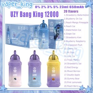 Perakende Uzy Bang King 12000 Puflar Tek Kullanımlık E Sigara Bobin 23ml Pod 650 MAH Pil Elektronik Cigs Puffs 12K 20 Teşerler Vape Kalem 0% 2% 3% 5% 5